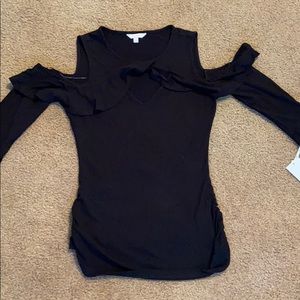 Black off the shoulder top.